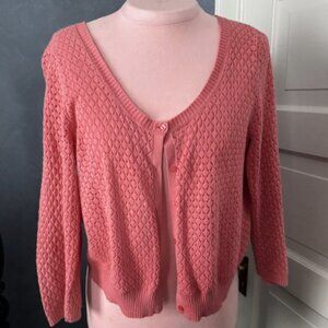 Women's Knit Cardigan Coral Size L